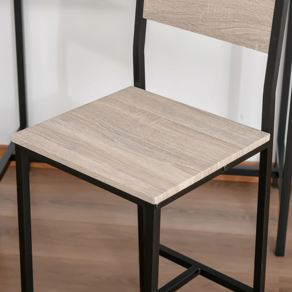 TAVOLO BAR Set da 3 pezzi 89x45x87 cm MDF Naturale e Nero