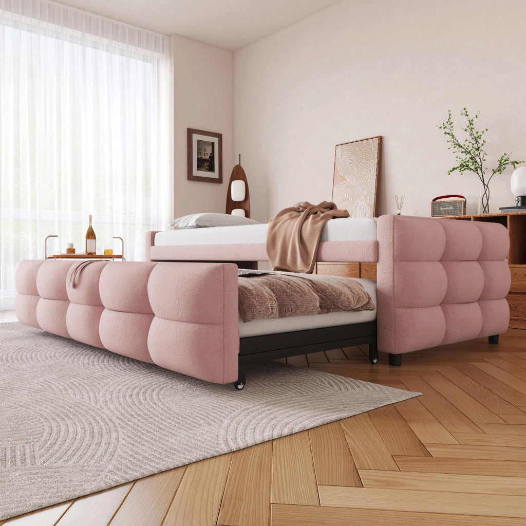 LETTO Combinato Estraibile 90/180x190 cm Teddy Rosa