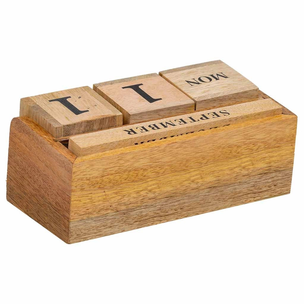 Calendario porta biglietti in legno marrone 19x10x11h