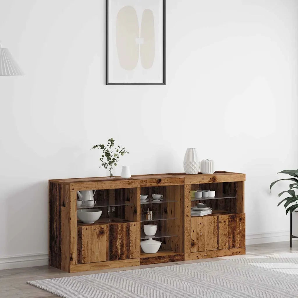 Madia LED Legno vecchio 162 x 37 x 67 cm Legno multistrato 3333115