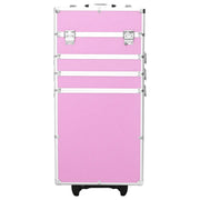 Valigia Trolley per Cosmetici Alluminio Rosa CFW1242455