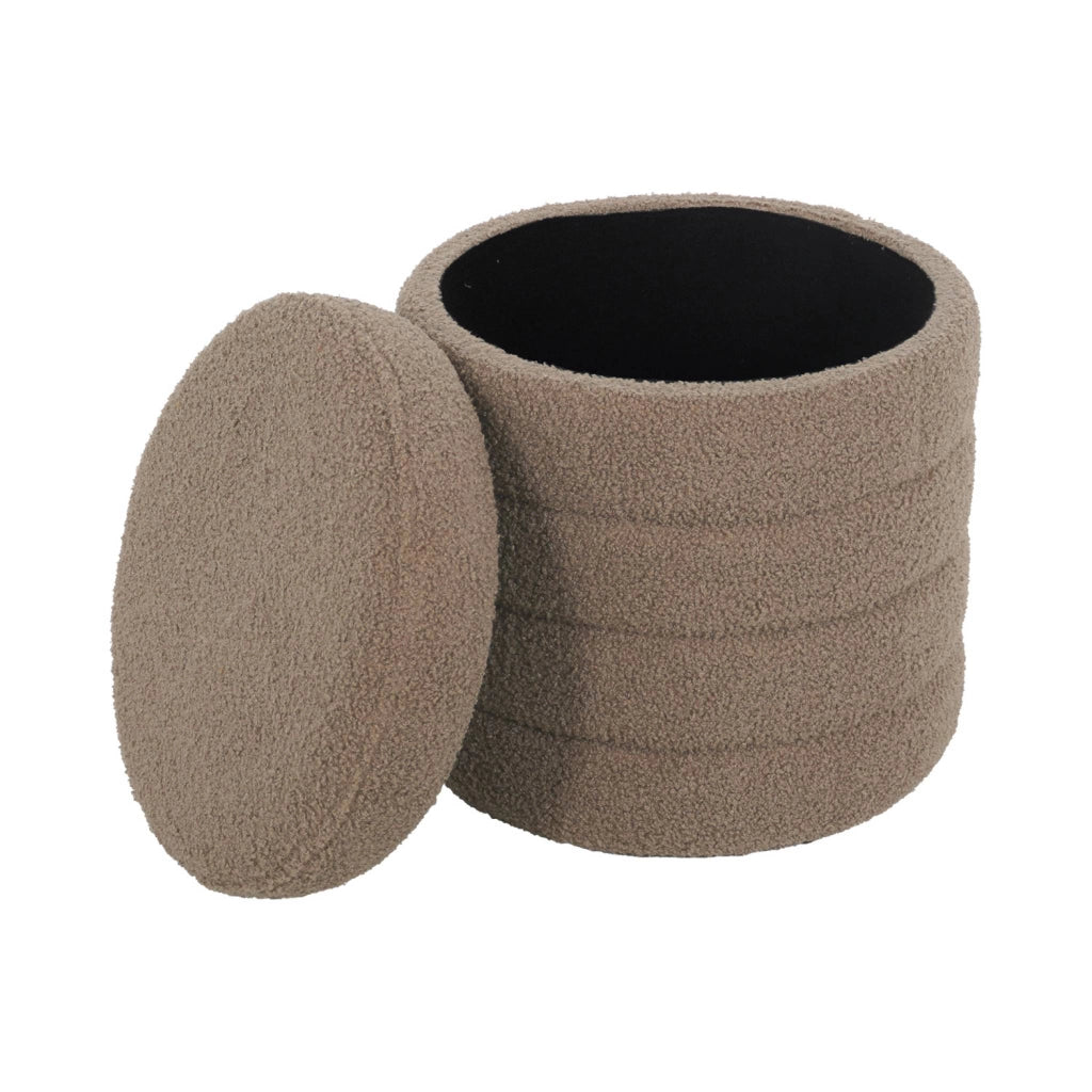 Pouf contenitore in bouclé, talpa