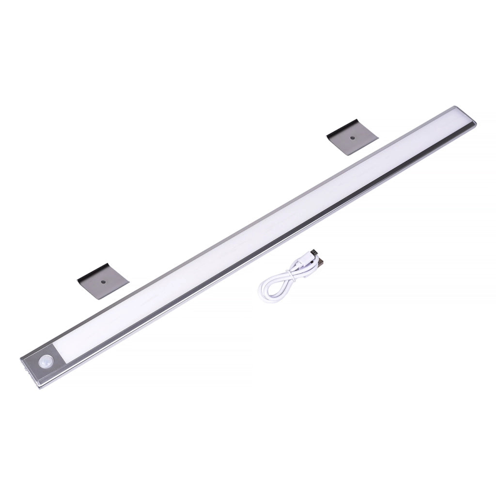 LAMPADA LED RICARICABILE 3W CON SENSORE DI MOVIMENTO LUCE NATURALE 4000K° - BARRA LUMINOSA MAGNETICA IN ALLUMINIO PER ARMADI CUCINA E CORRIDOI