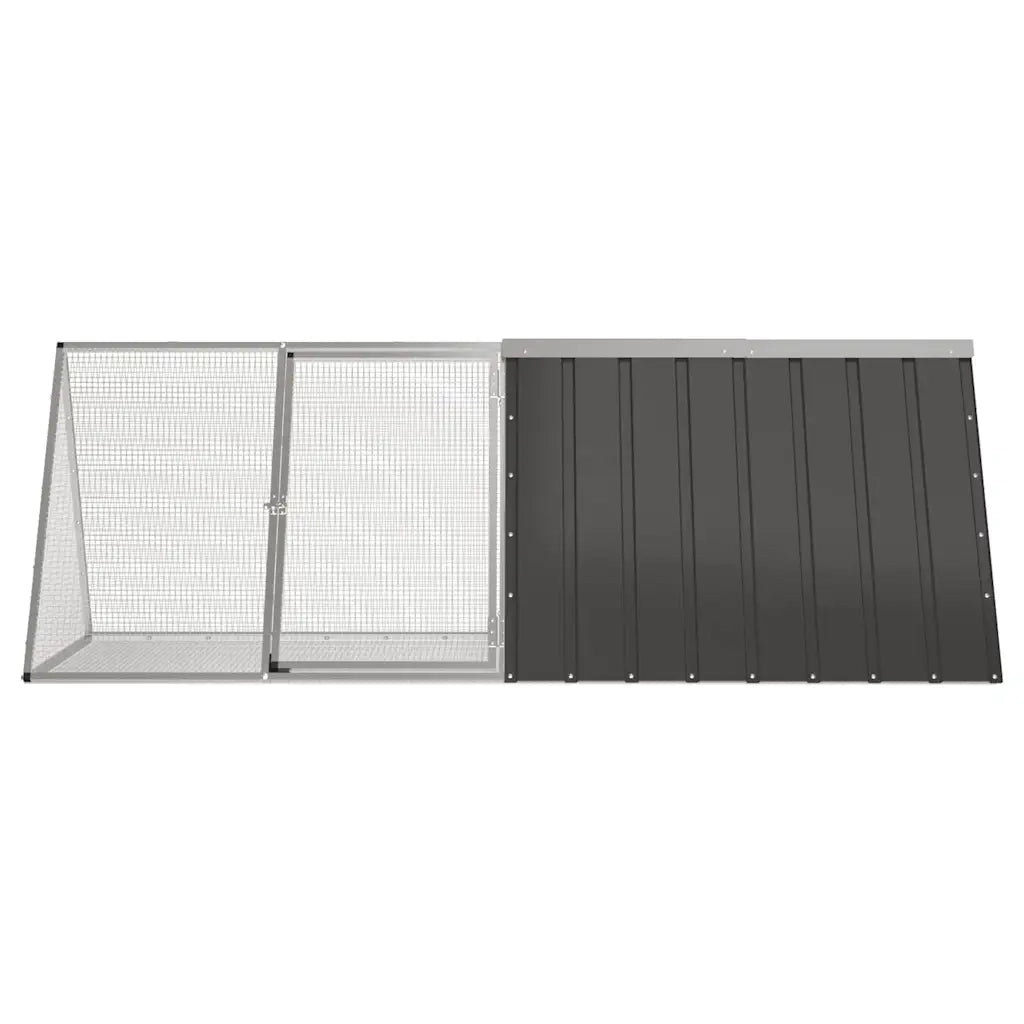 Gabbia per Conigli Antracite 201,5x80,5x71 cm Acciaio Zincato CFW7124153