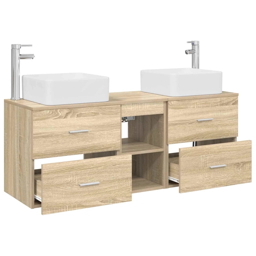 Set di Armadi da Bagno 3 pz Rovere Sonoma 49,5 x 41 x 63 cm 3405821