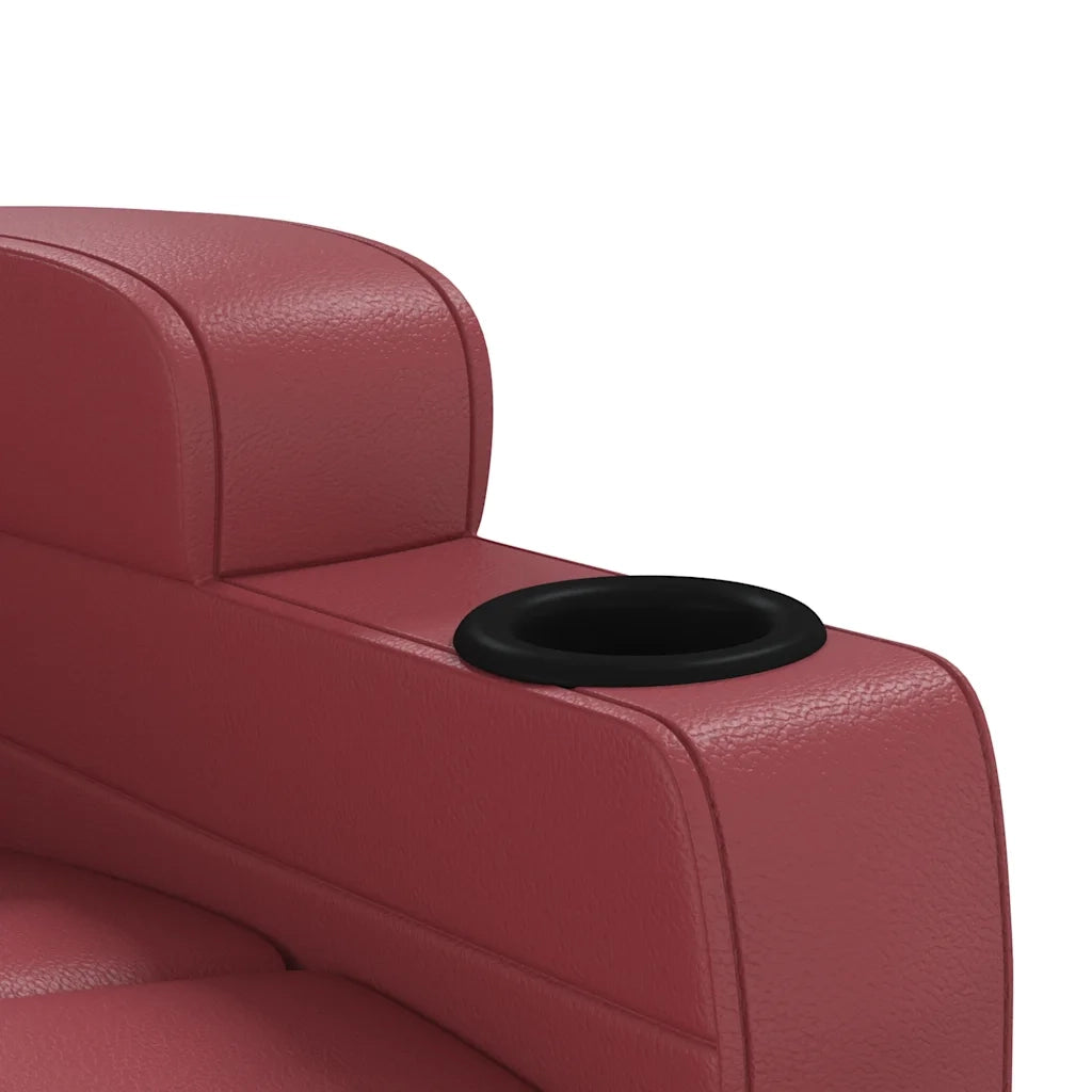 Poltrona Massaggiante Rosso Vino in Similpelle 321315