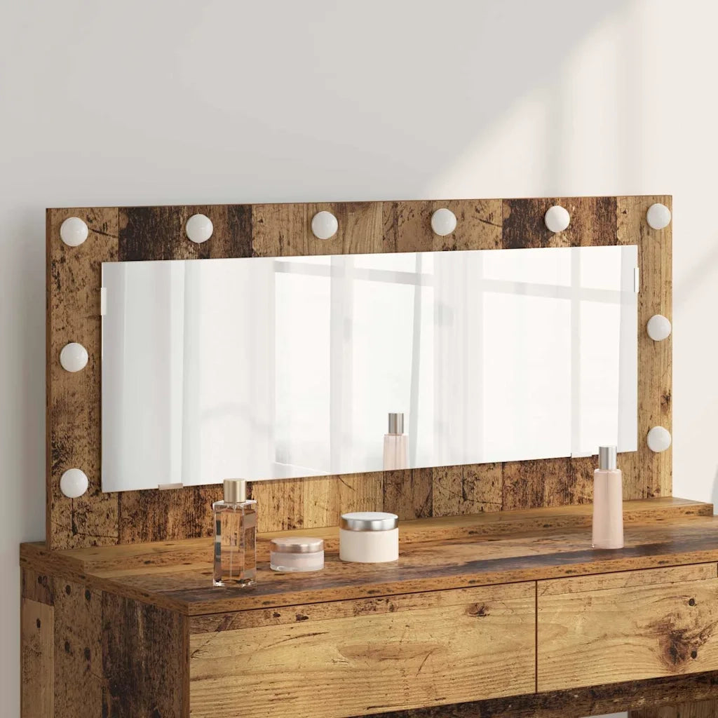 Specchio da Vanità Rettangolare Legno vecchio 100 x 45 x 18 cm 868331
