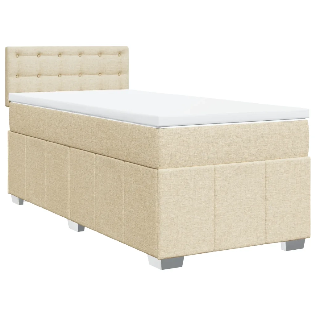 Giroletto a Molle con Materasso Crema 90x190 cm in Tessuto 3286942