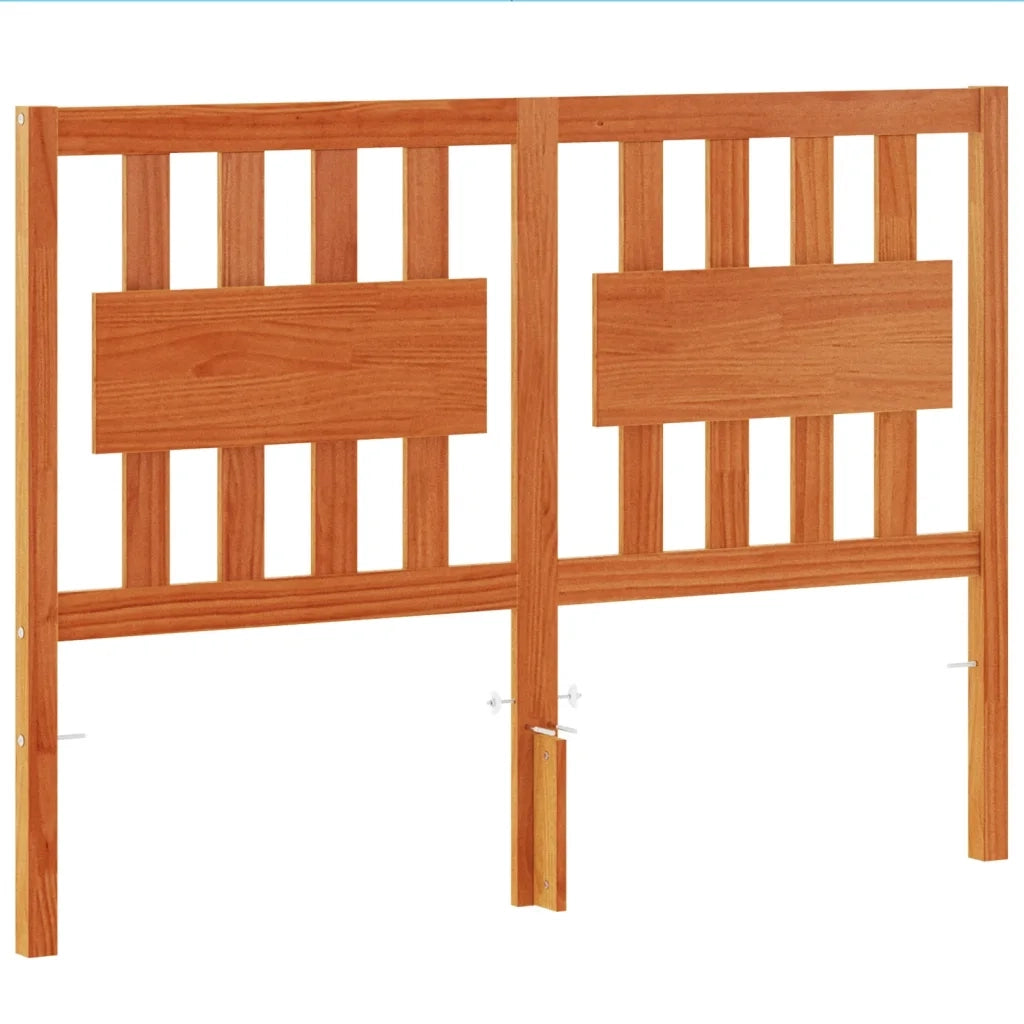 Testiera-Testata-Testiera Decorativa Marrone Cera 135 cm in Legno Massello di Pino 152099