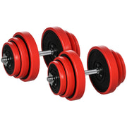 Set Manubri Palestra con Pesi 40kg ¨C zephmum ¨C Rosso, Metallo, Gomma, 45x26x26 cm