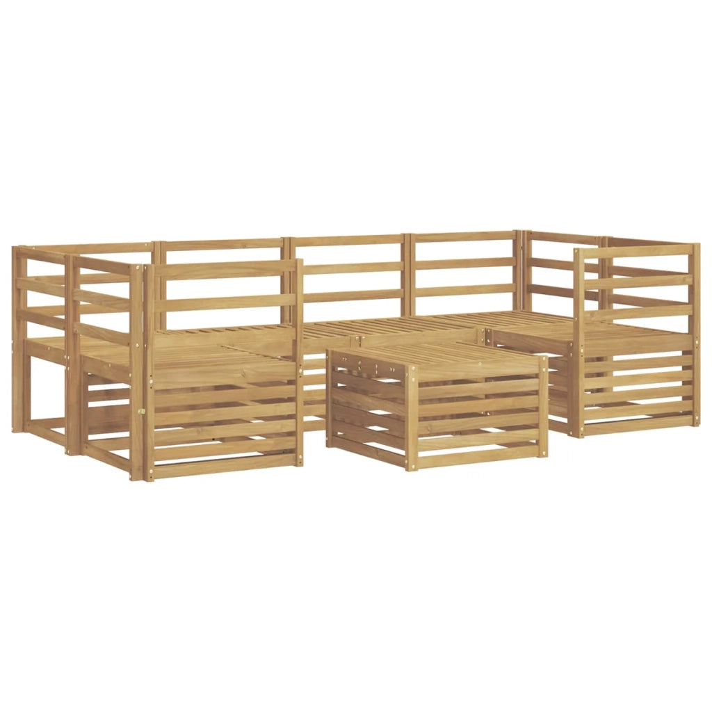 Set di divani da esterno 7 pcs Bianco Legno di Acacia Massello 3391454