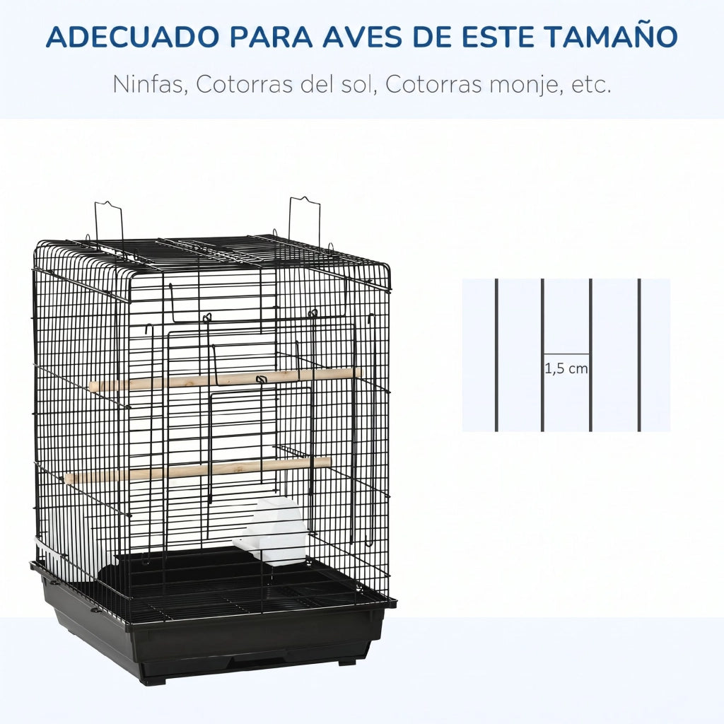 Gabbia per Uccelli ¨C zephmum ¨C Nero 40x40x59 cm