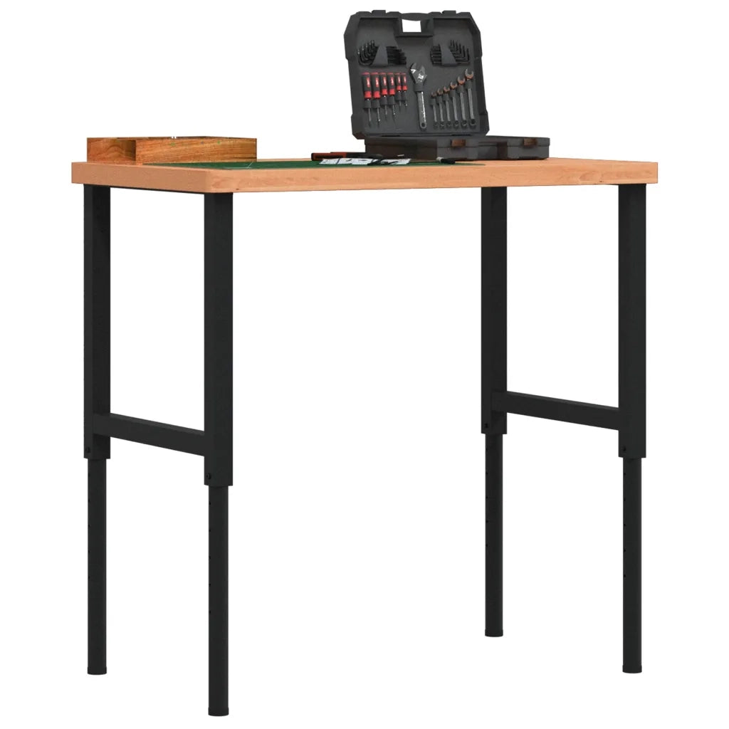 Banco Lavoro 100x60x(73-99,5) cm Legno di Faggio Rettangolare 3309685