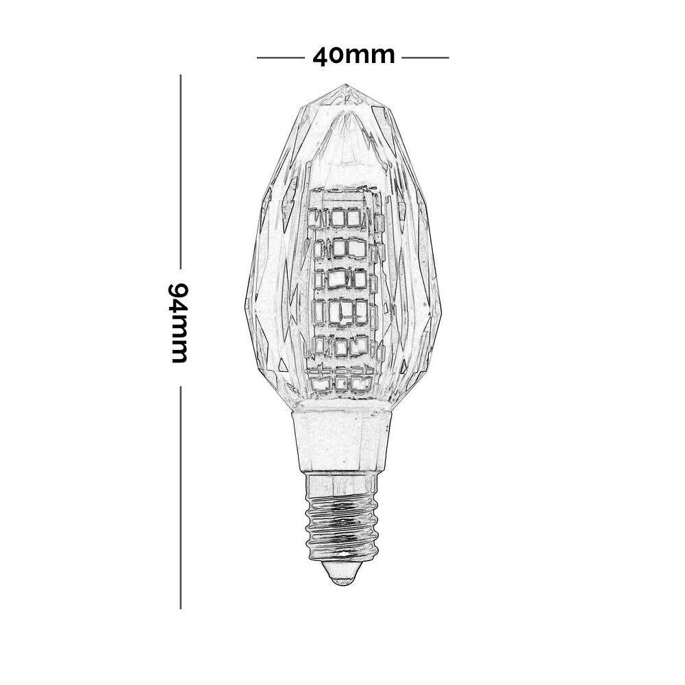 Trade Shop - Lampadina Led Candela E14 Vetro Cristallo Lampada 7w 230v Luce 3000k 4000k 6000k -