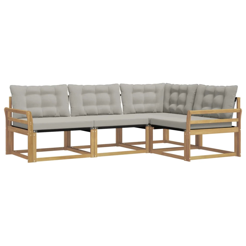 Set di divani da esterno 4 pcs Bianco e Grigio Chiaro 3388637