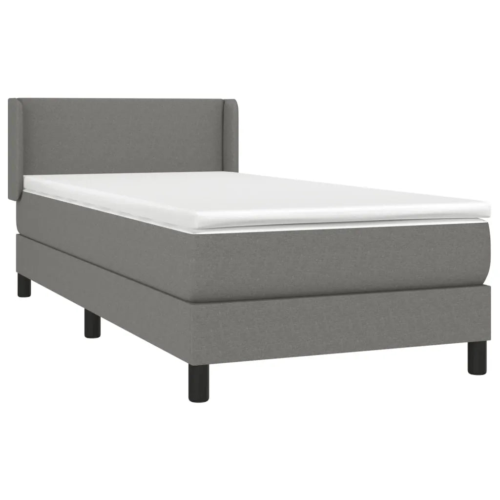Giroletto a Molle con Materasso Grigio Scuro 90x200 cm Tessuto 3129522