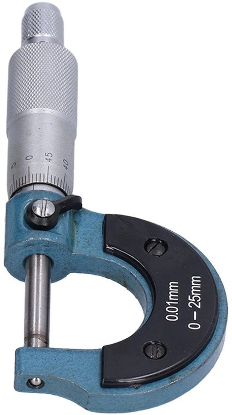Ingresso per misurazione esterna con alta precisione - Misuratore di diametro di vite - Materiale in acciaio inossidabile - Progettazione portatile - Intervallo di misura 0-25mm - Compreso chiave - Micrometro