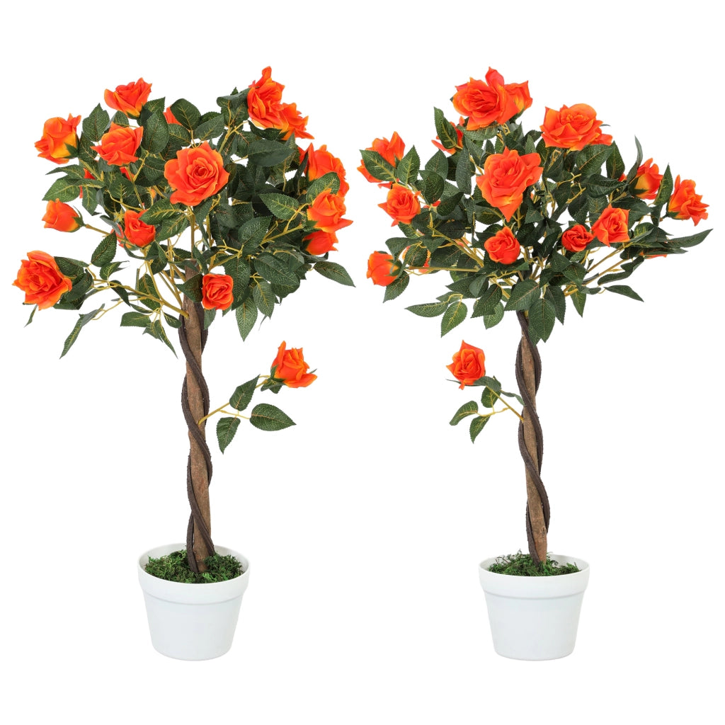 Pianta Artificiale Rosa ¨C Minimal ¨C Arancione, ?18x90 cm