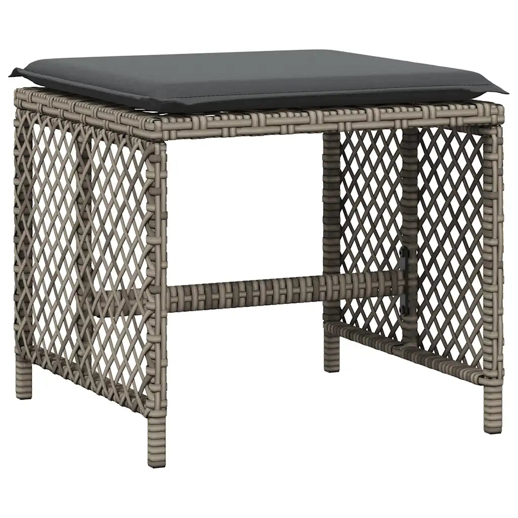 Set da Pranzo da Giardino 9 pz con Cuscini in Polyrattan Grigio 3210776
