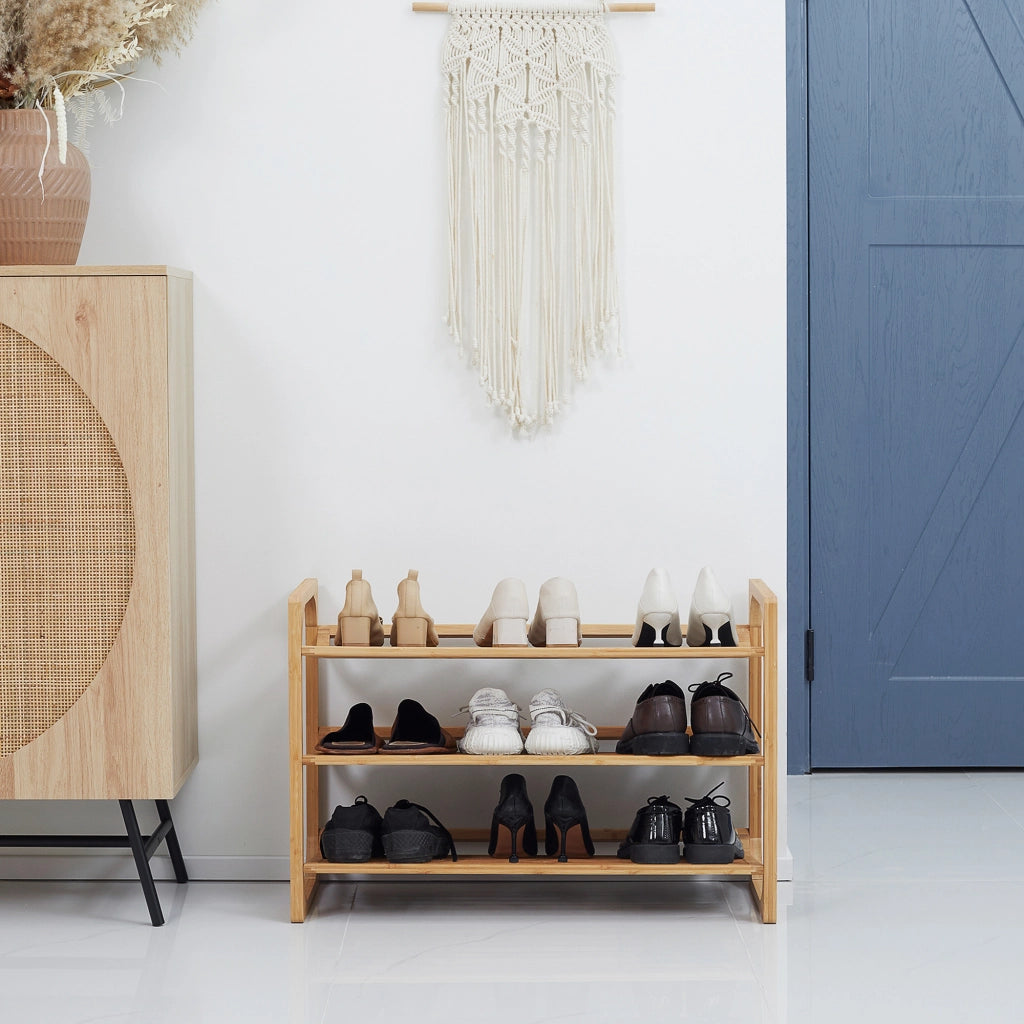 Portascarpe in bamb¨´ a 3 livelli ¨C zephmum ¨C naturale 76x33x51