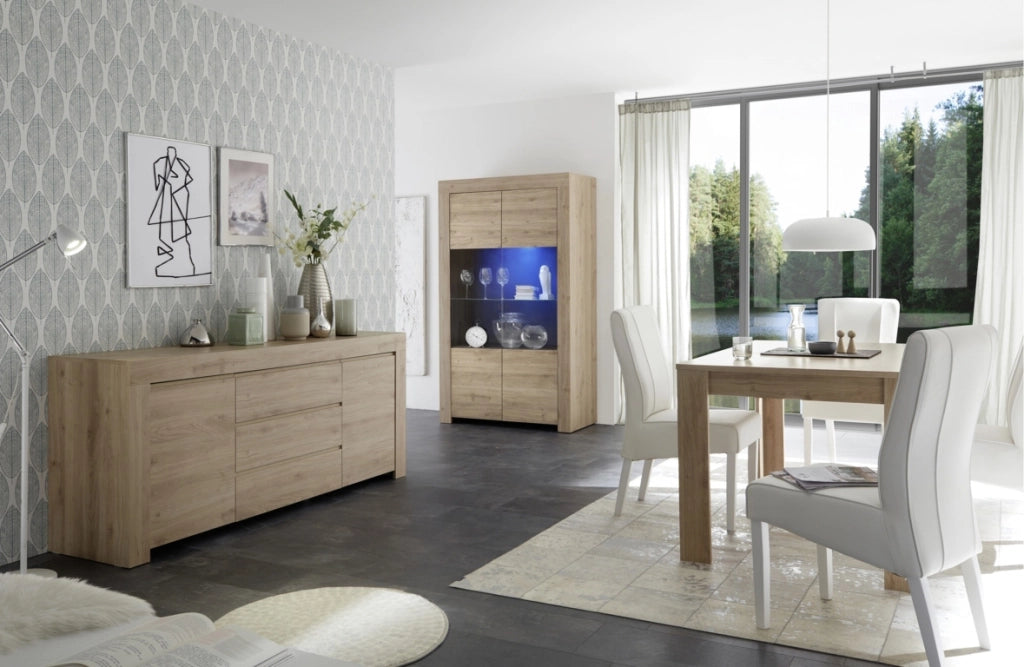 Credenza/Vetrina CAPRI rovere scuro