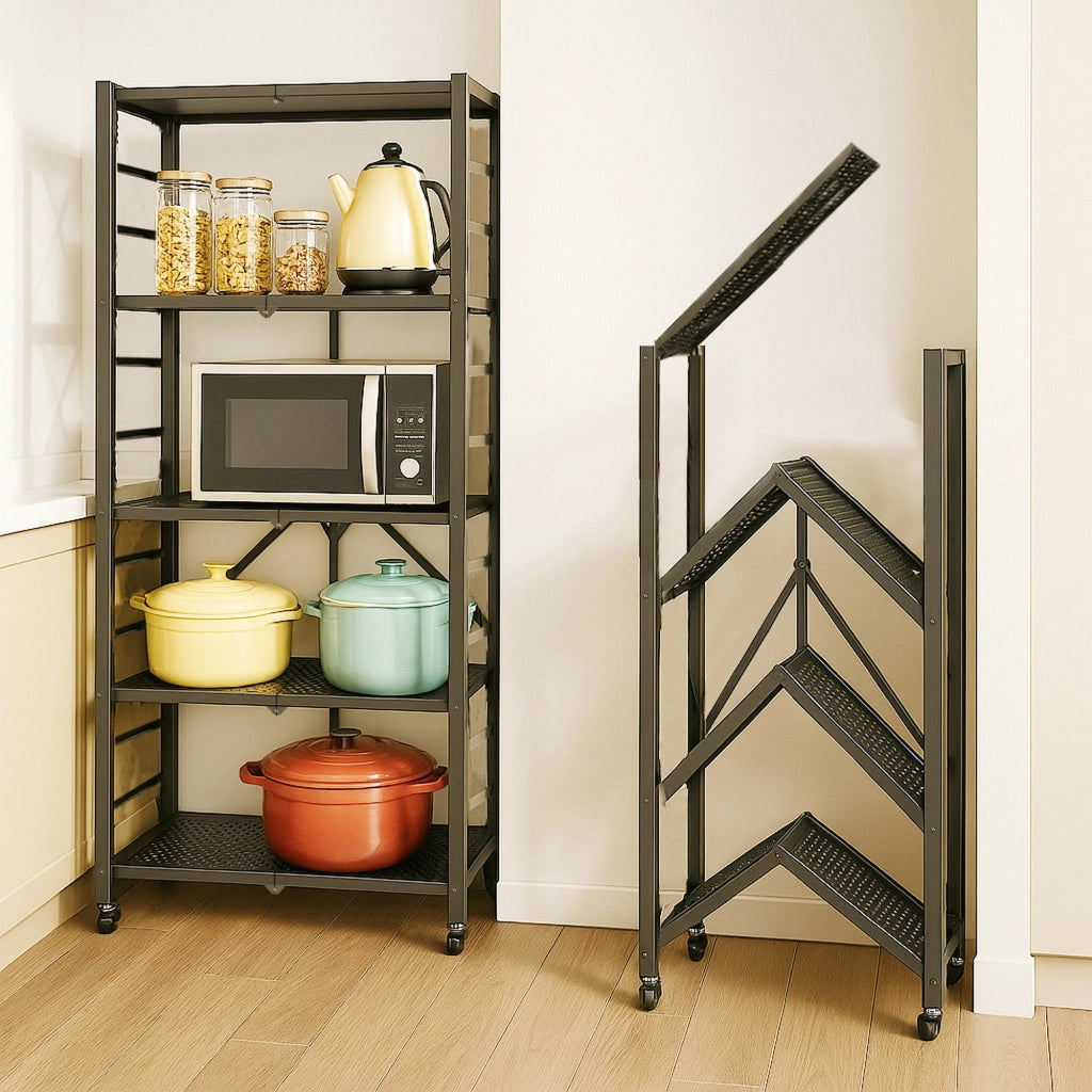 Minori, Scaffali 5 Ripiani, 71x38x156h cm Nero