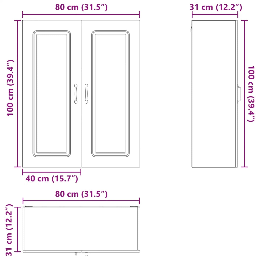 Pannello lavastoviglie Kalmar Rovere Sonoma 80 x 31 x 100 cm 884796