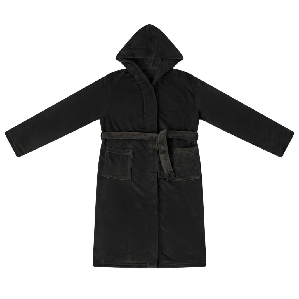 Accappatoio con Cappuccio Nero xxxl Flanella CFW7964719