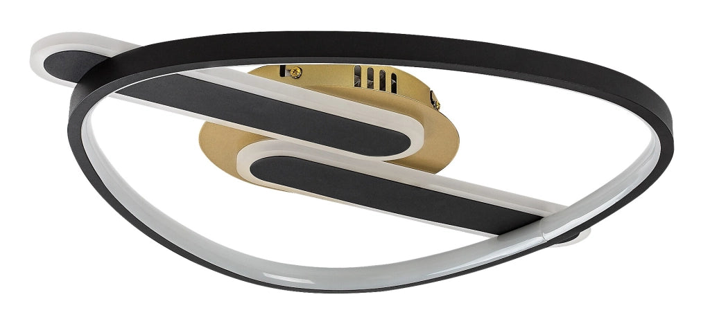Lampada da soffitto LED Brantiel 3 luci nero oro Rabalux