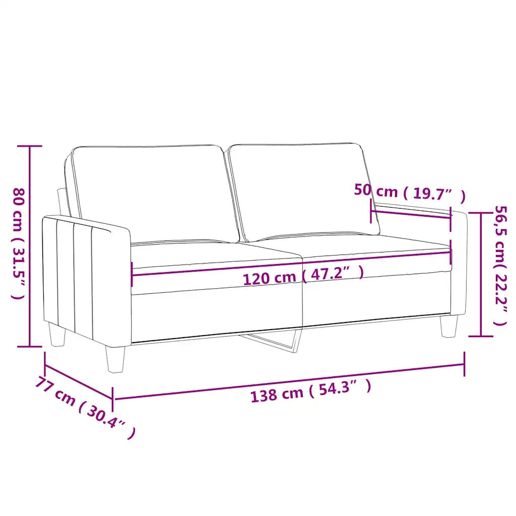 Divano a 2 Posti-Sofa 2 Posti Nero 120 cm in Velluto 895791