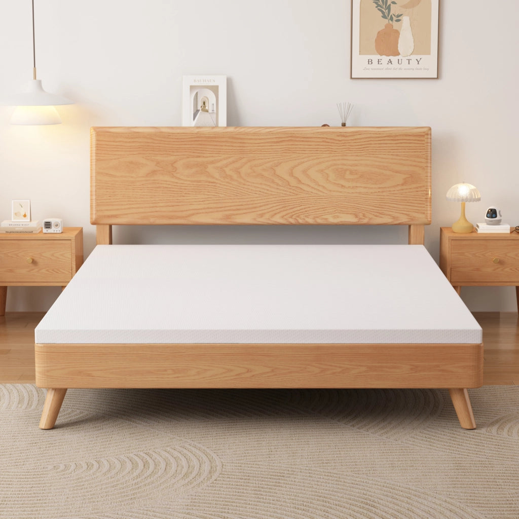 Materasso in schiuma con rivestimento sfoderabile e lavabile in tessuto con zip per camera da letto bianco