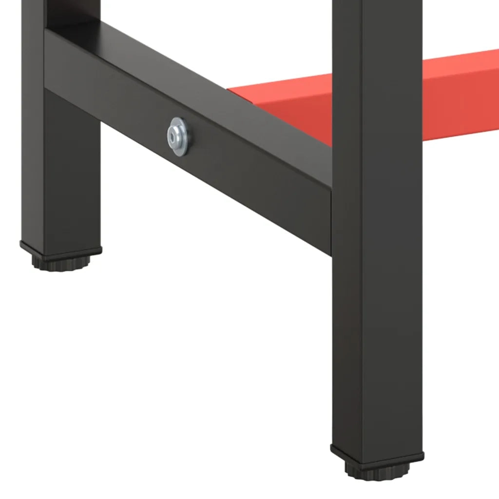 Telaio Banco da Lavoro Nero e Rosso Opaco 110x50x79 cm Metallo 151450