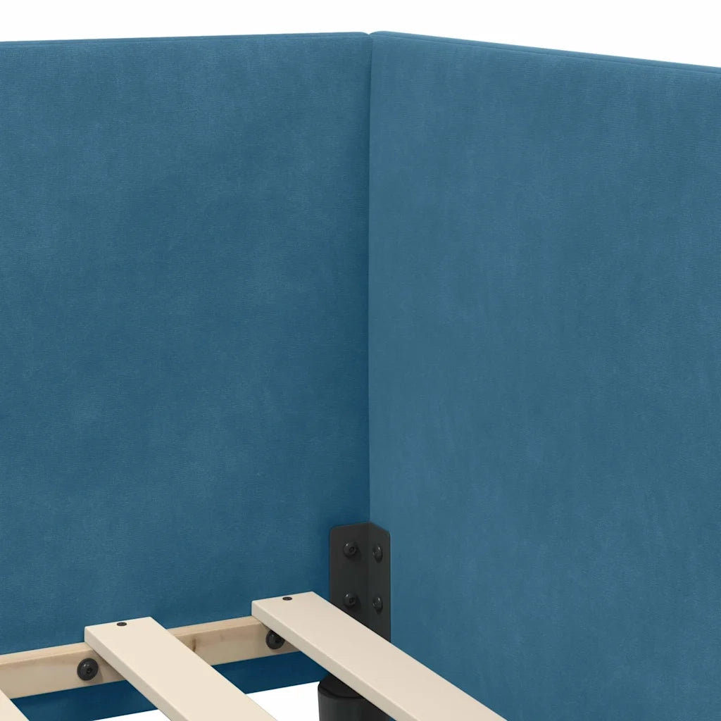 Struttura Letto Angolare con Materasso 2 pcs Blu Velluto 3394193