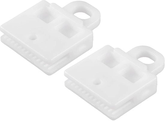 Clip di fissaggio universale - 2 pezzi - Bianco - Duraturo - Installazione facile - Dimensioni 53x40x12mm - Clip per telaio