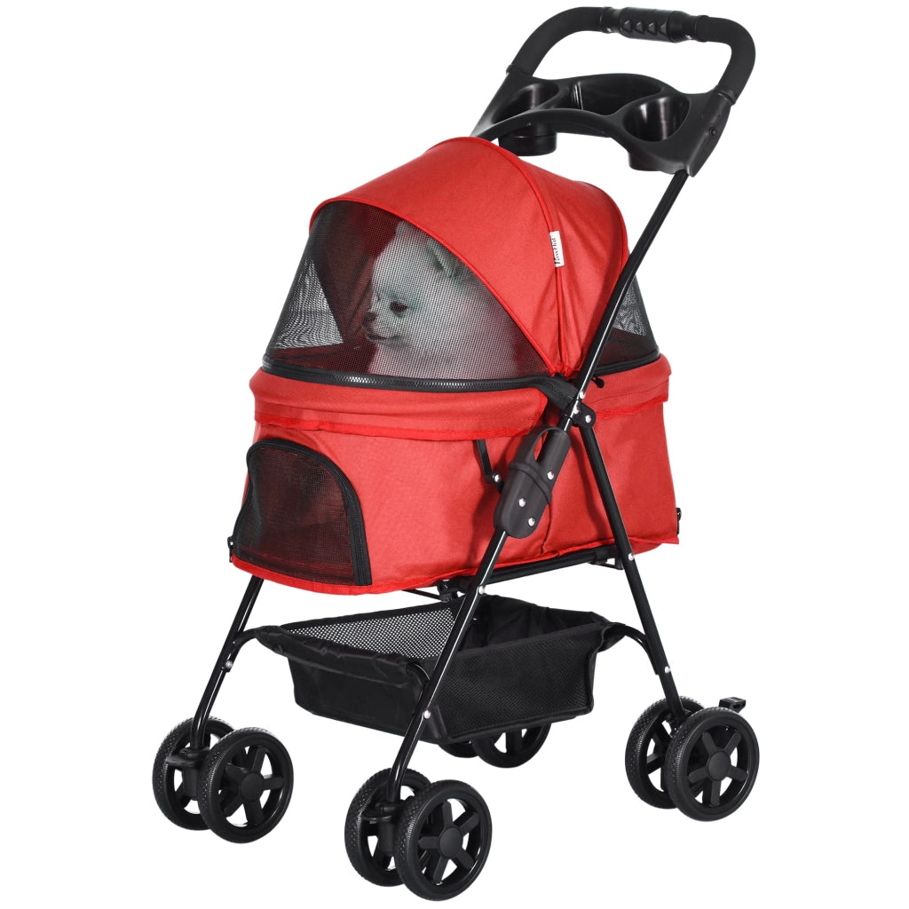 Carrozzina per cani ¨C Minimal ¨C rosso, metallo, 67x45x96 cm