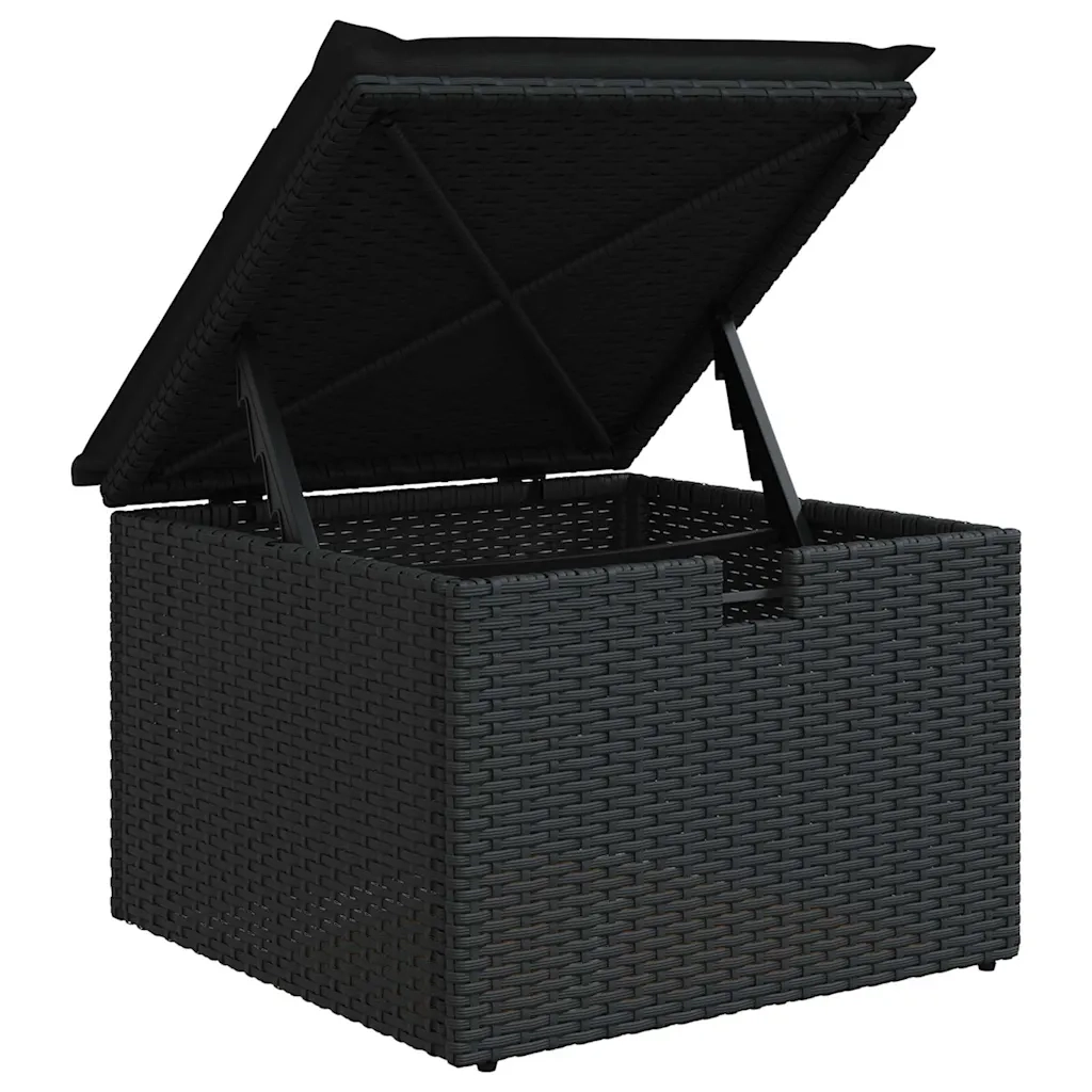 Set Divano da Giardino 6 pz con Cuscini Nero in Polyrattan 3327135