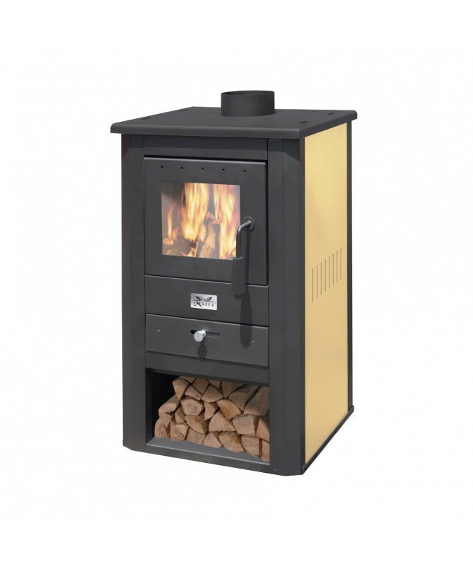 Stufa Legna Avorio Pallade Kw13 - Cm 51X45X94H - Artigianferro
