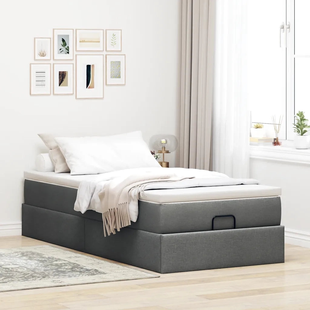 Struttura Letto Pouf con Materasso 100x200 cm in Tessuto 3311086
