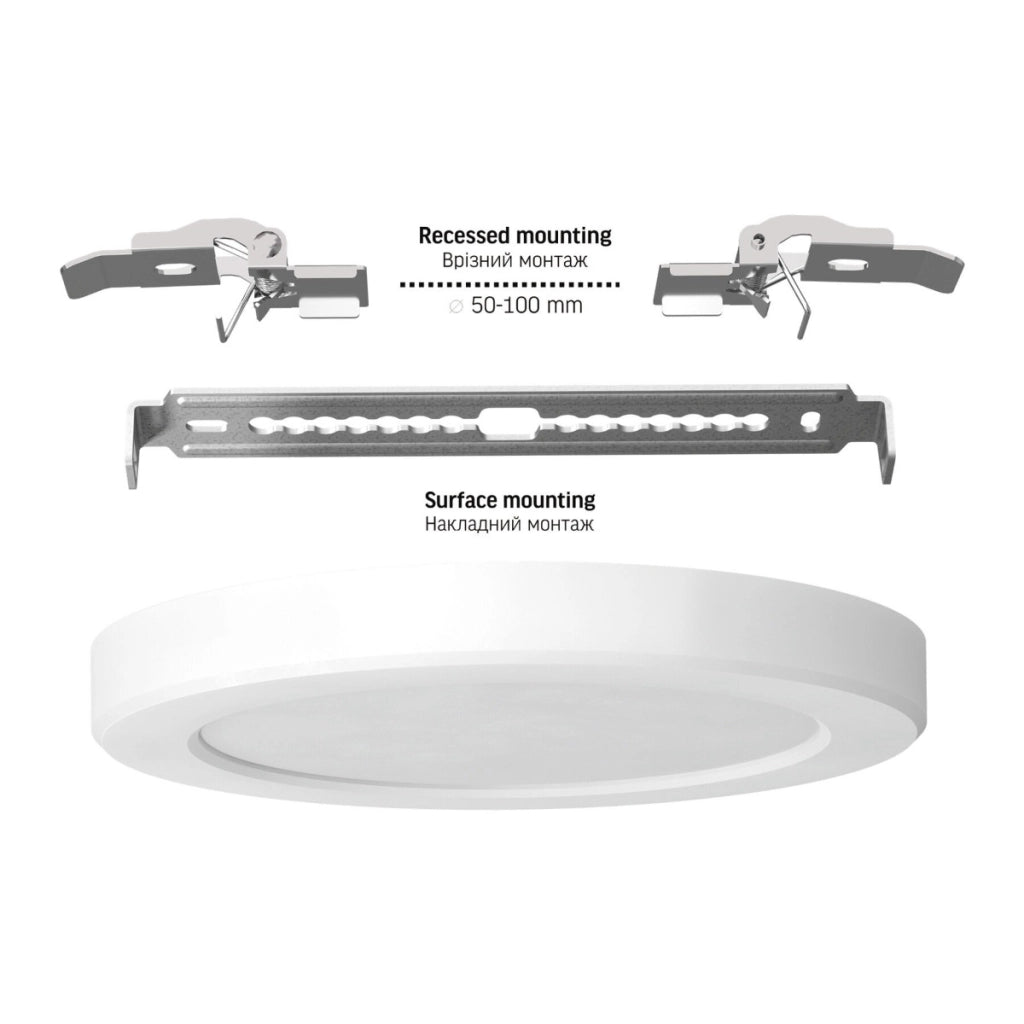 Plafoniera LED rotonda 12W 3CCT bianca Videx DL6R