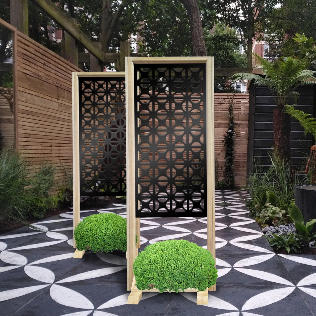 ROUNDCROSS - Separè - Paravento modulabile - 70x190cm - in Legno e PVC Colore: nero