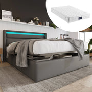 letto imbottito pu grigio 140x200 cm