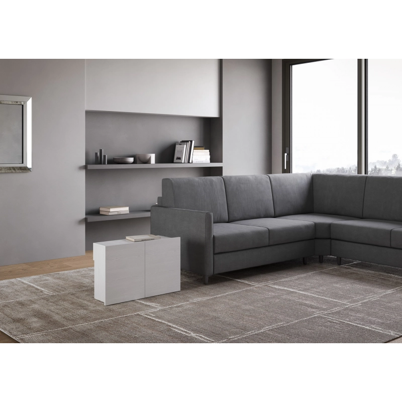 Consolle allungabile 90x42/302 Evolve con Panca inferiore 72x26/300 - Bianco Frassino