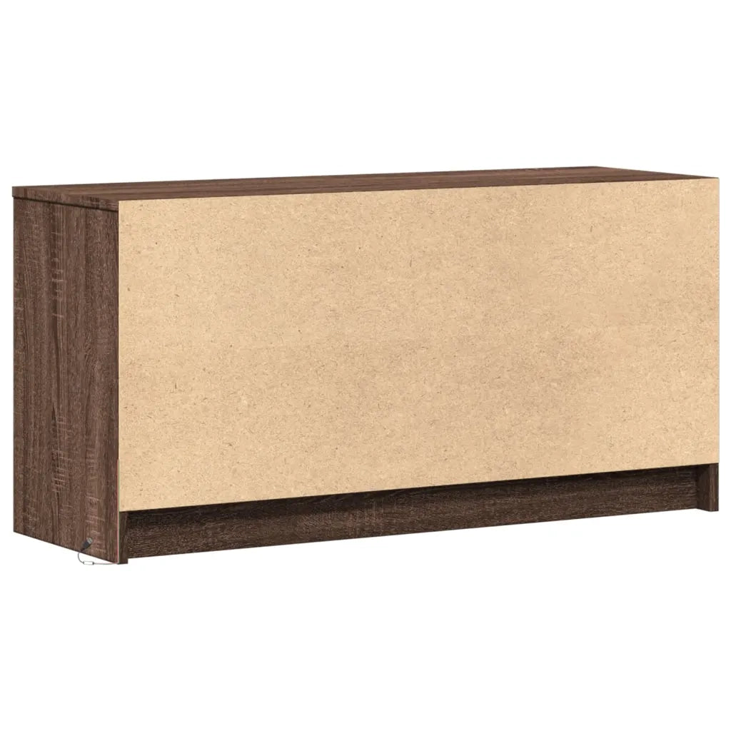 Mobile Porta TV con LED Rovere Marrone 100x34x50 cm Truciolato 852221