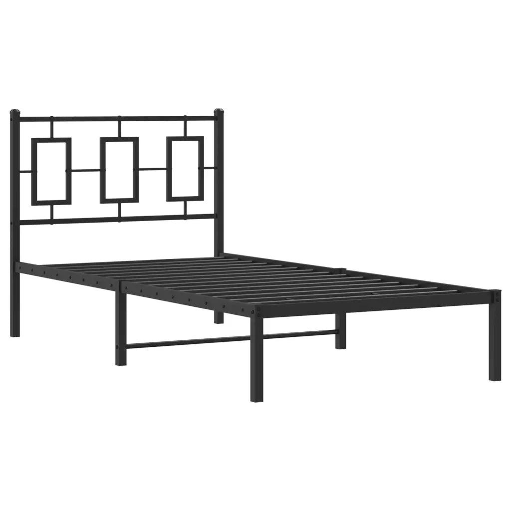 Giroletto con Testiera-Struttura Letto con testiera in Metallo Nero 90x190 cm 665072