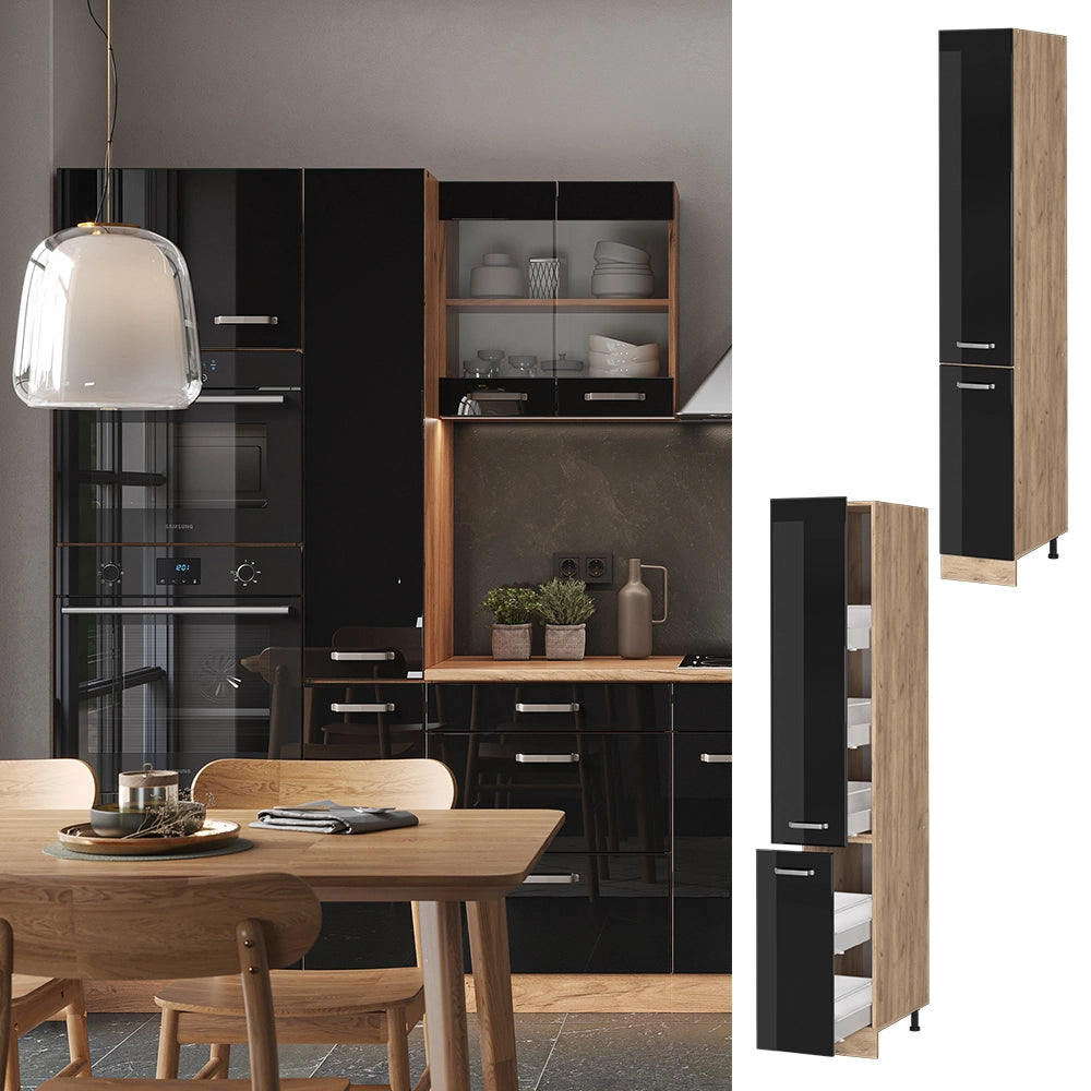 Vicco Armadio da farmacia Nero lucido 30 cm
