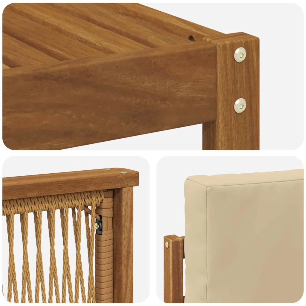 Set di divani da esterno 6 pz Naturale e Beige 3385239