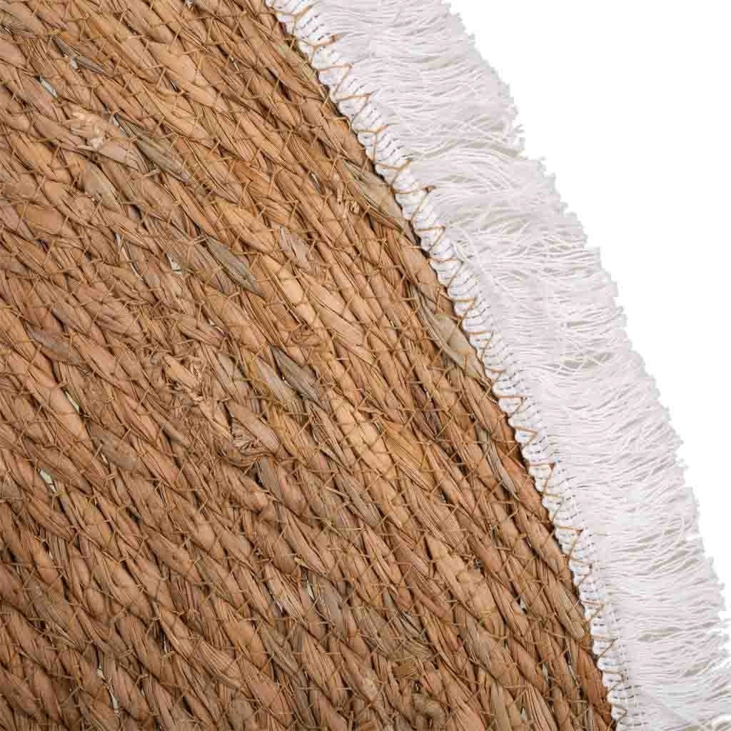 Tappeto marrone in fibra naturale intrecciato a mano d100x1h