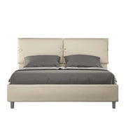 BS COM Letto matrimoniale contenitore imbottito 160x210 similpelle tortora