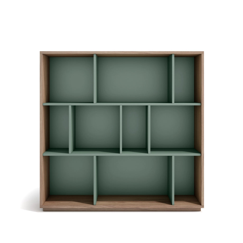 Libreria Herdasa effetto noce e verde 117x119x32