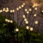 Set di lampade a LED alimentate da energia solare - Lotto da 4 - Illuminazione stradale moderna a sfera - 70 cm - Metallo nero